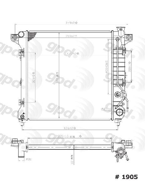 1998-1999 Dodge Durango Radiator (Global Parts)