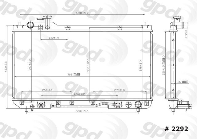 1998-2000 Toyota RAV4 Radiator (Global Parts)