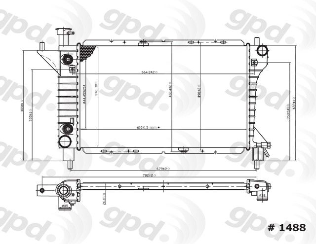 1994-1996 Ford Mustang Radiator (Global Parts)