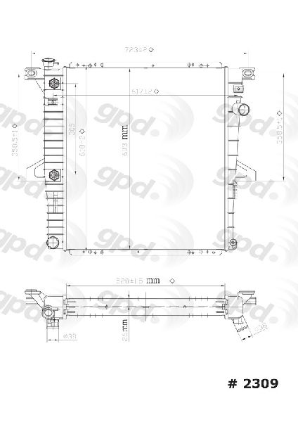 2000-2001 Ford Explorer Radiator (Global Parts)