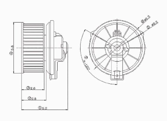 1998-2000 Dodge Durango HVAC Blower Motor - Front (Global Parts)