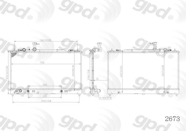 2008, 2007, 2006, 2005, 2004, 2003 Mazda 6 Radiator