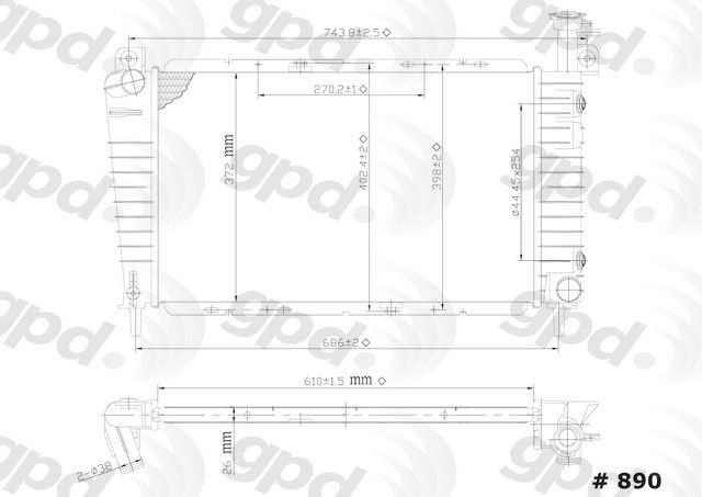 1993, 1992, 1991, 1990, 1989, 1988, 1987, 1986 Ford Taurus Radiator