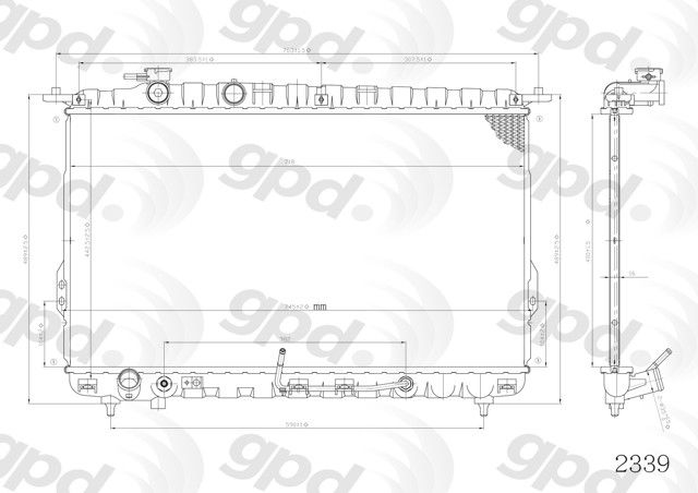 2006, 2005, 2004, 2003, 2002, 2001 Kia Optima Radiator