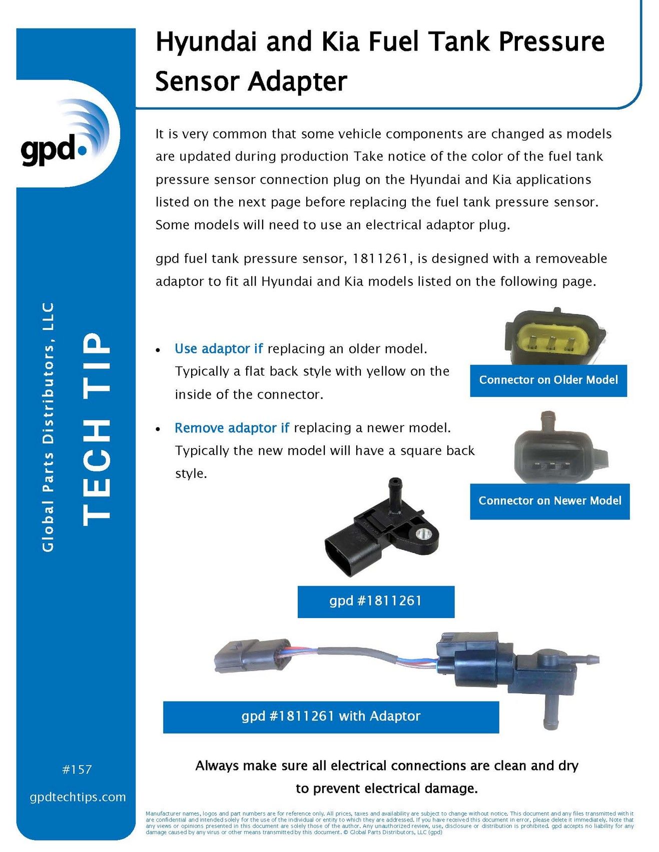 2017, 2016, 2015, 2014, 2013, 2012, 2011, 2010, 2009, 2008, 2007, 2006 Hyundai Azera Fuel Tank Pressure Sensor