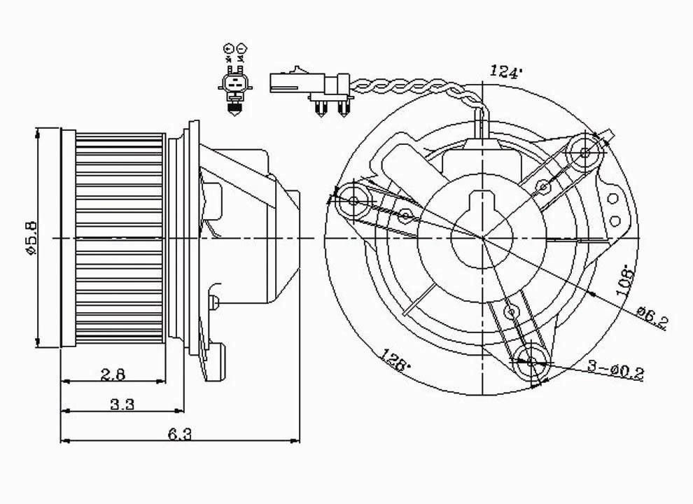 2005, 2004, 2003, 2002, 2001, 2000 Dodge Neon HVAC Blower Motor