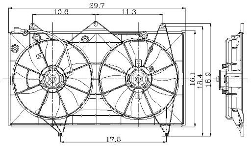 2003, 2002 Toyota Solara Engine Cooling Fan Assembly