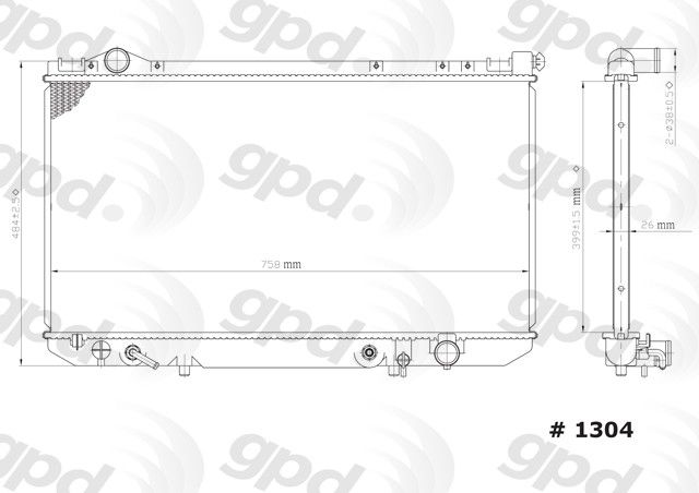 1994, 1993, 1992, 1991, 1990 Lexus LS400 Radiator