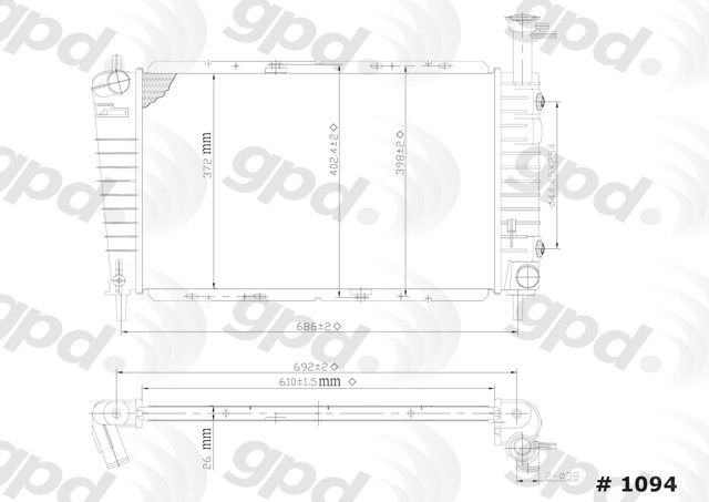 1995, 1994, 1993, 1992, 1991, 1990, 1989, 1988 Ford Taurus Radiator