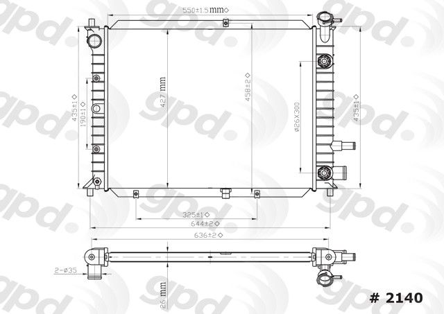 2003, 2002, 2001, 2000, 1999, 1998 Ford Escort Radiator