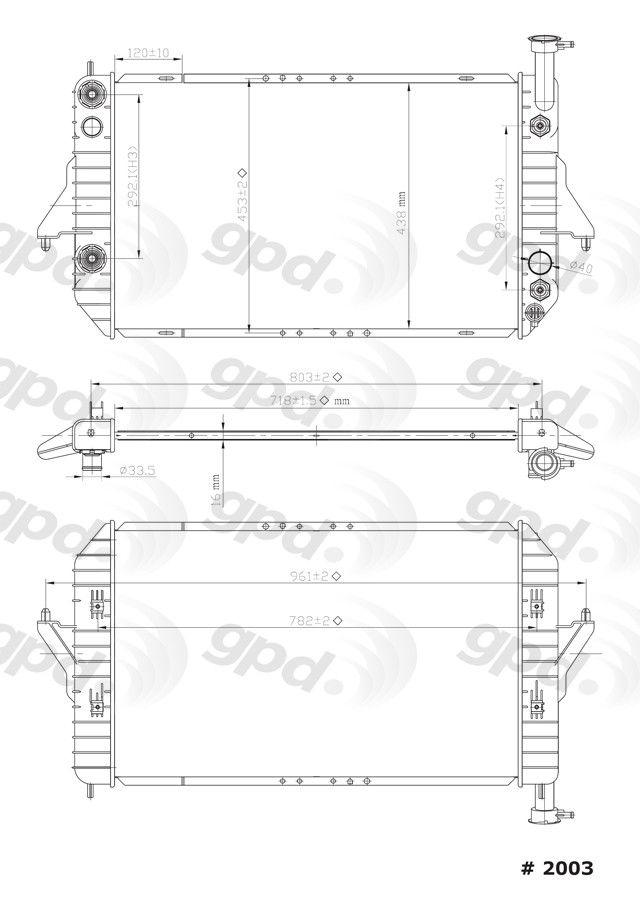 2005, 2004, 2003, 2002, 2001, 2000, 1999, 1998 Chevrolet Astro Radiator