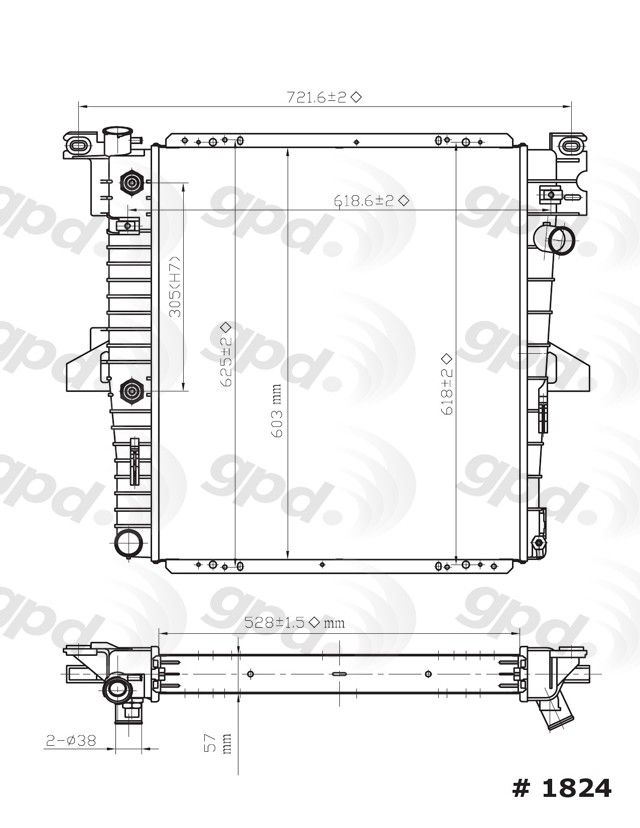 1999, 1998, 1997, 1996 Ford Explorer Radiator