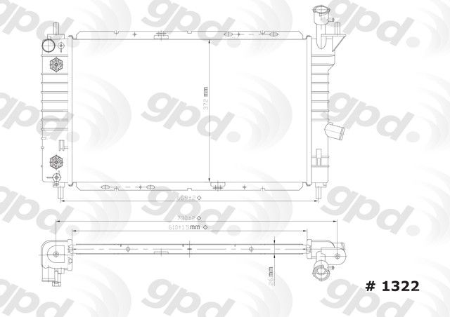 1994, 1993, 1992 Ford Tempo Radiator
