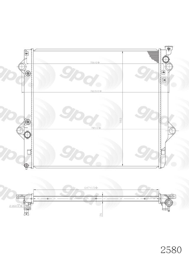 2009, 2008, 2007, 2006, 2005, 2004, 2003 Toyota 4Runner Radiator