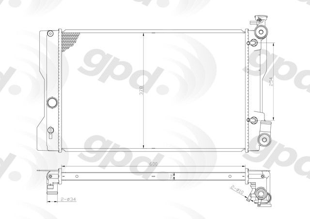 2013, 2012, 2011, 2010, 2009 Toyota Matrix Radiator