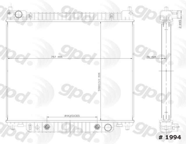 2014, 2013, 2012, 2011, 2010, 2009, 2008, 2007, 2006, 2005, 2004, 2003, 2002 Ford E-150 Radiator