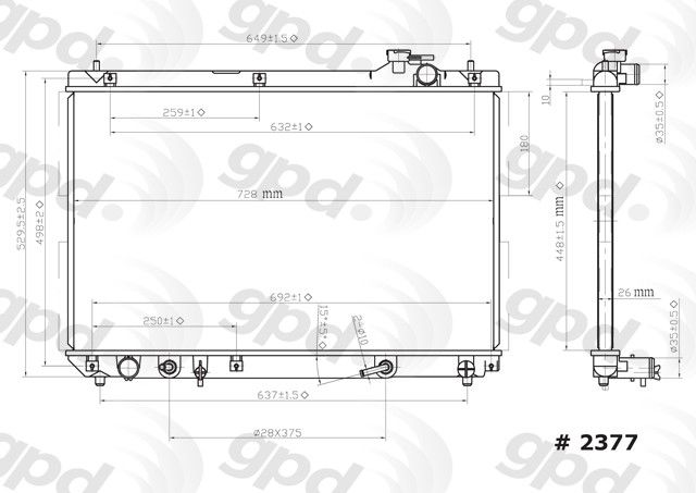 2003, 2002, 2001 Toyota Highlander Radiator