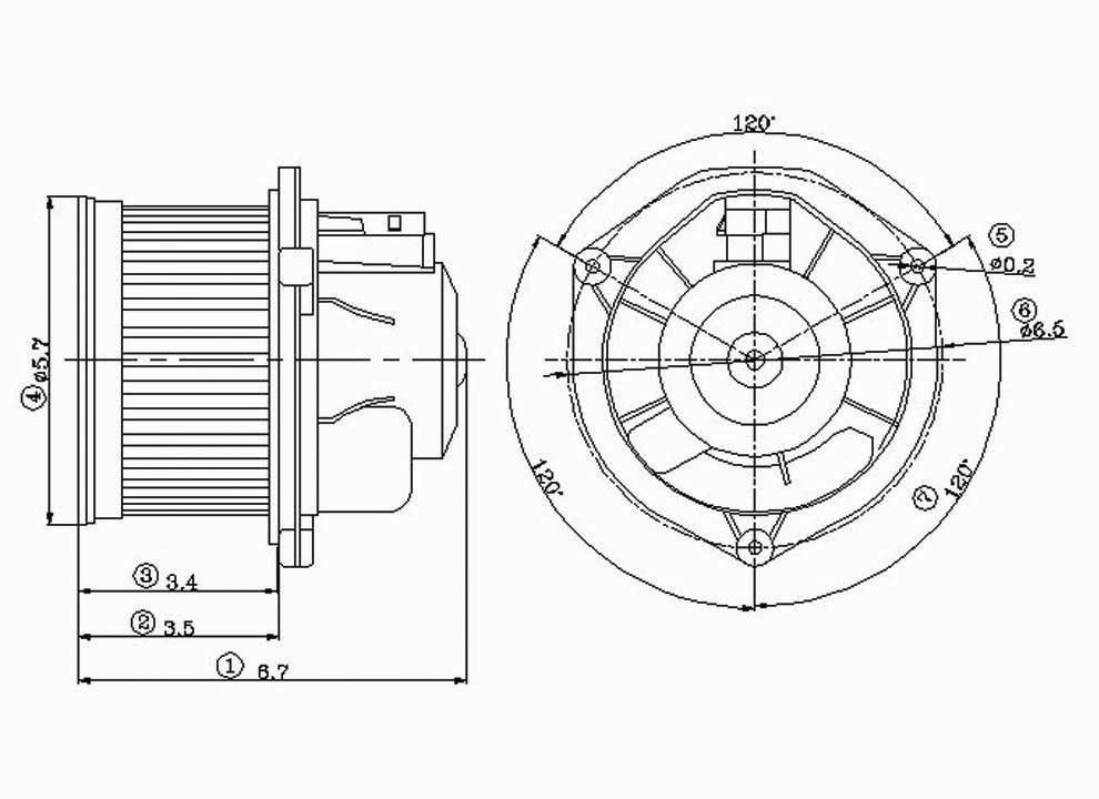 2005, 2004, 2003, 2002, 2001, 2000, 1999, 1998, 1997, 1996, 1995 Pontiac Sunfire HVAC Blower Motor