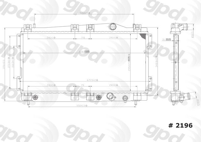 1999, 1998, 1997, 1996 Dodge Neon Radiator