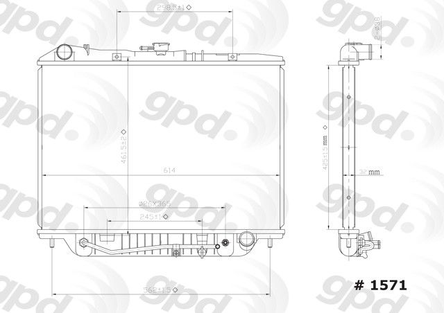 1997, 1996, 1995, 1994 Honda Passport Radiator