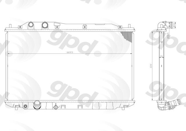 2010, 2009 Acura CSX Radiator