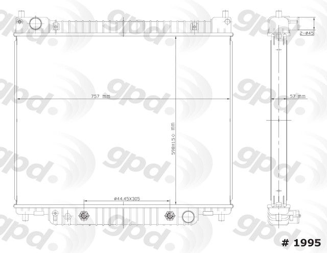 2007, 2006, 2005, 2004, 2003, 2002 Ford E-150 Wagon Radiator