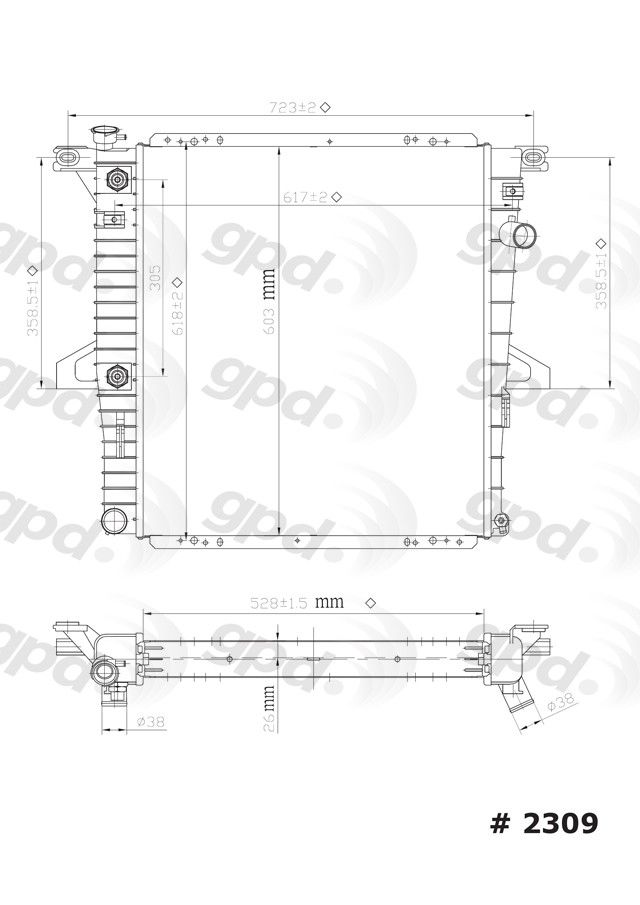 2001, 2000 Ford Explorer Radiator
