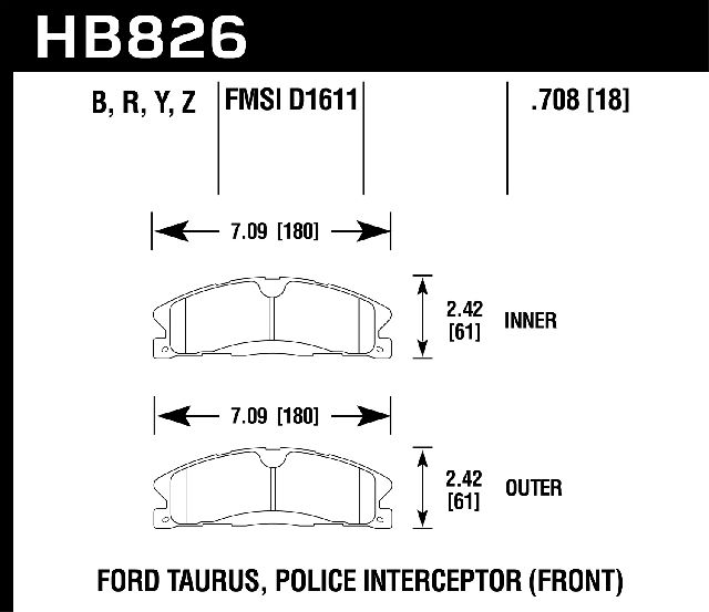 2013-2019 Ford Flex Disc Brake Pad Set - Front (Hawk Performance)