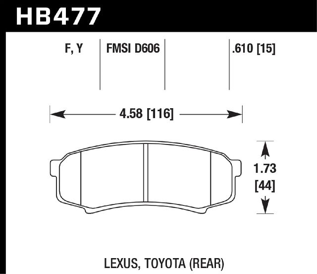 2001-2007 Toyota Sequoia Disc Brake Pad Set - Rear (Hawk Performance)
