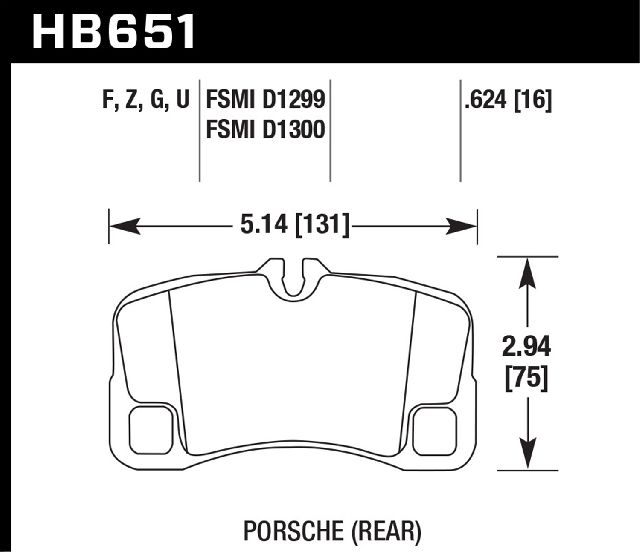 2007-2013 Porsche 911 Disc Brake Pad Set - Rear (Hawk Performance)