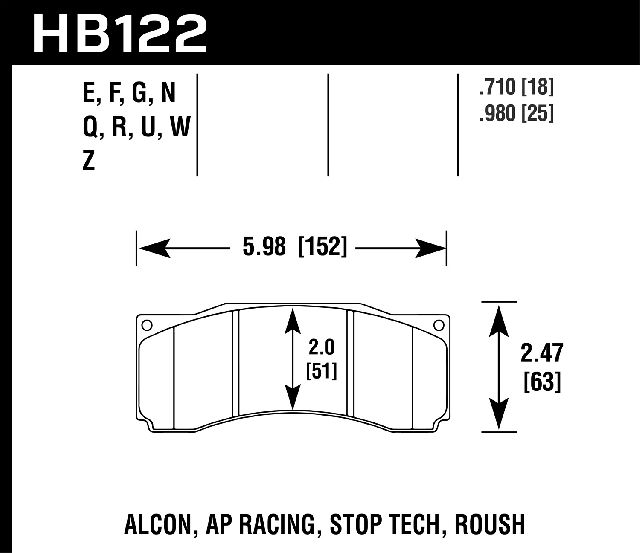 2007 Ford Mustang Disc Brake Pad Set - Front (Hawk Performance)