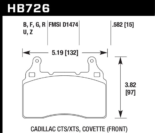 2014-2016 Chevrolet SS Disc Brake Pad Set - Front (Hawk Performance)