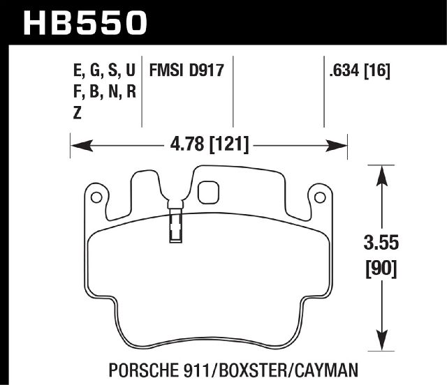 2001-2007 Porsche Boxster Disc Brake Pad Set - Front (Hawk Performance)