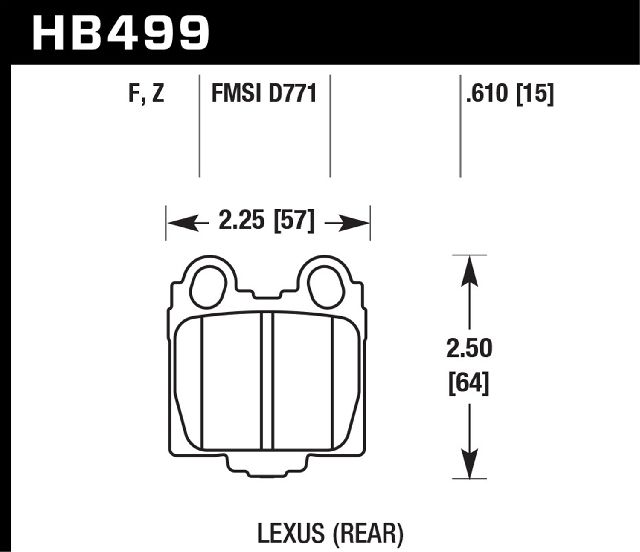2001-2005 Lexus IS300 Disc Brake Pad Set - Rear (Hawk Performance)