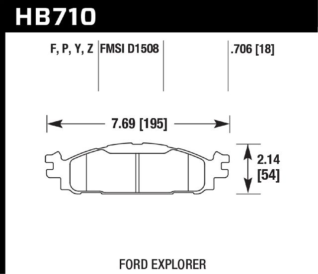 2009-2019 Ford Flex Disc Brake Pad Set - Front (Hawk Performance)