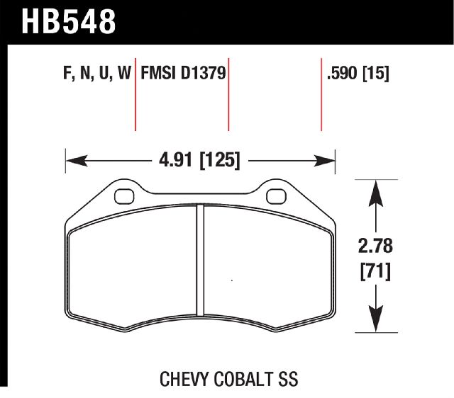 2008-2010 Chevrolet Cobalt Disc Brake Pad Set (Hawk Performance)