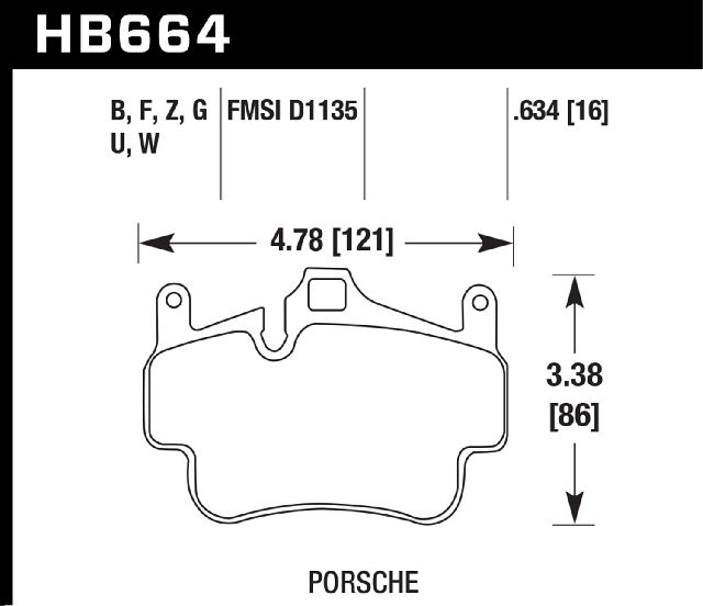 2008-2012 Porsche Boxster Disc Brake Pad Set - Front or Rear (Hawk Performance)