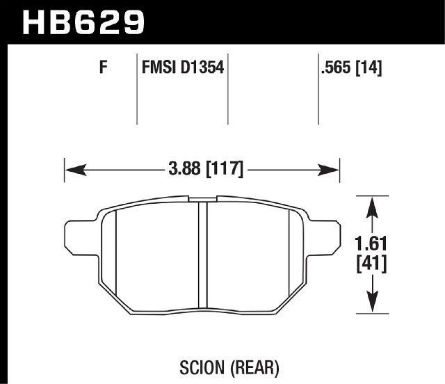 2010-2019 Toyota Prius Disc Brake Pad Set - Rear (Hawk Performance)
