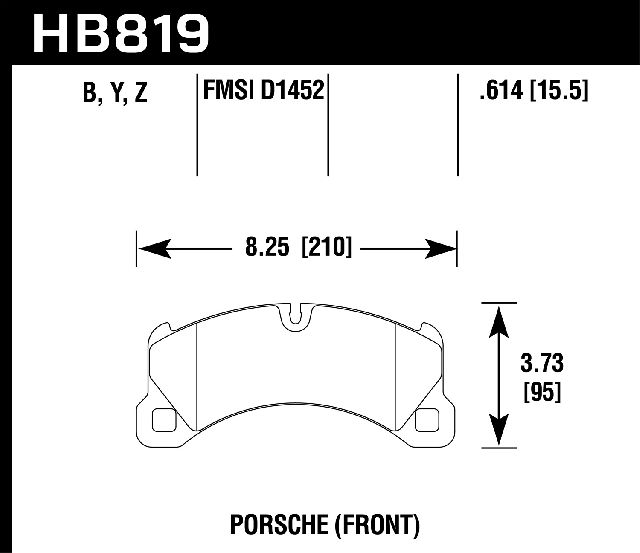 2011-2013 Porsche Cayenne Disc Brake Pad Set - Front (Hawk Performance)