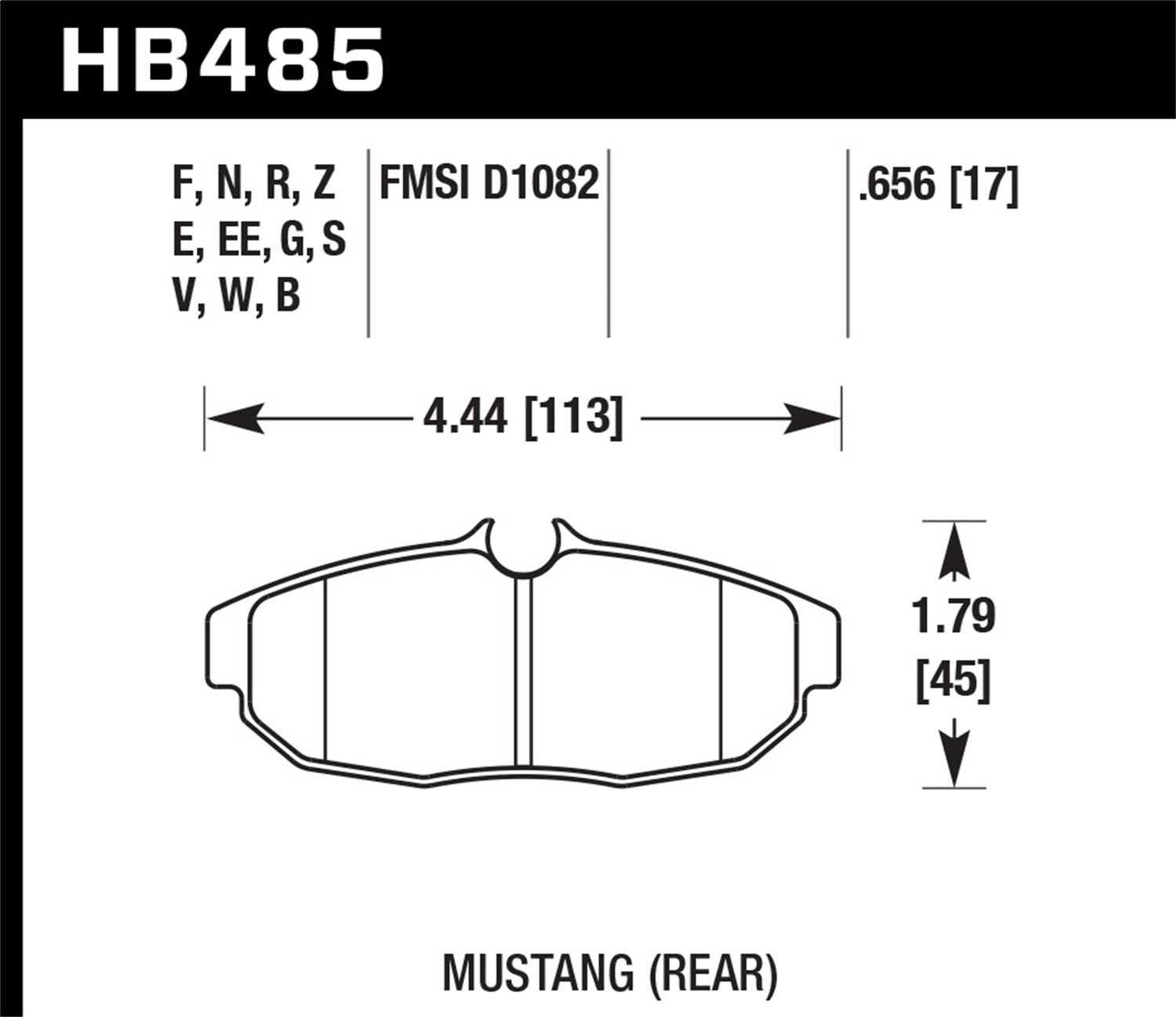 2014, 2013, 2012, 2011, 2010, 2009, 2008, 2007, 2006, 2005 Ford Mustang Disc Brake Pad Set