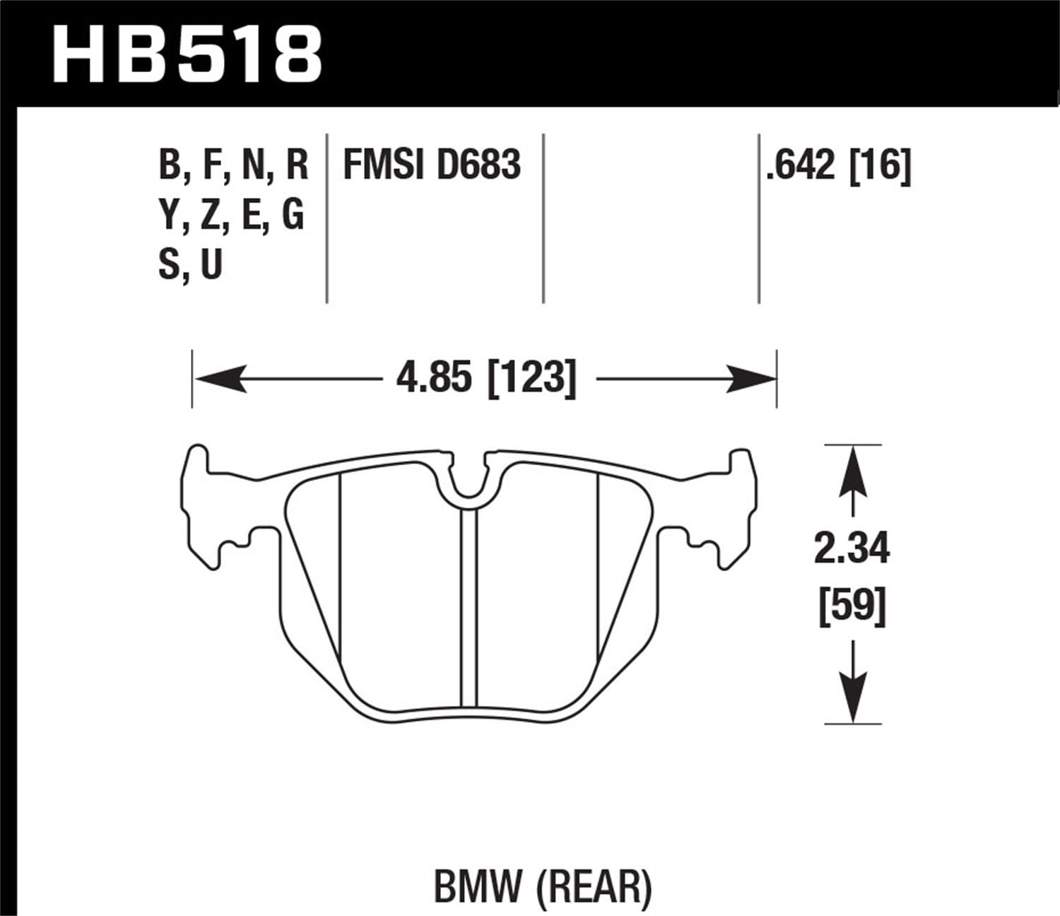 2006-2008 BMW 330Ci Disc Brake Pad Set Hawk Performance