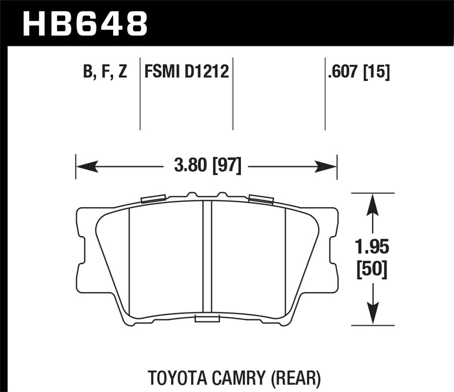 2018, 2017, 2016, 2015, 2014, 2013 Lexus ES300h Disc Brake Pad Set