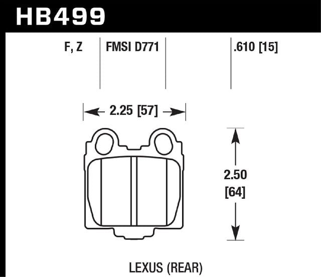 2001-2005 Lexus IS300 Disc Brake Pad Set - Rear (Hawk)