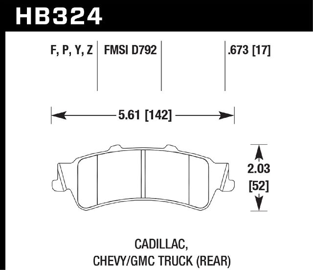 2003-2005 Chevrolet Astro Disc Brake Pad Set - Rear (Hawk)