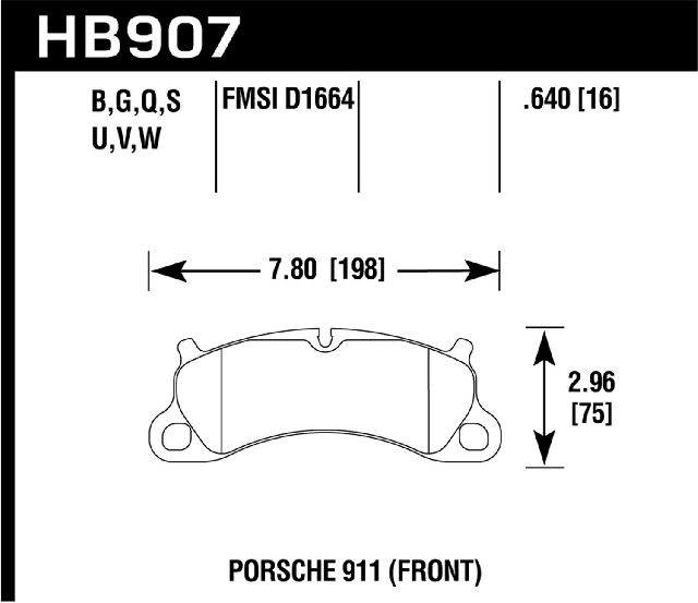 2016 Porsche Boxster Disc Brake Pad Set - Front (Hawk)