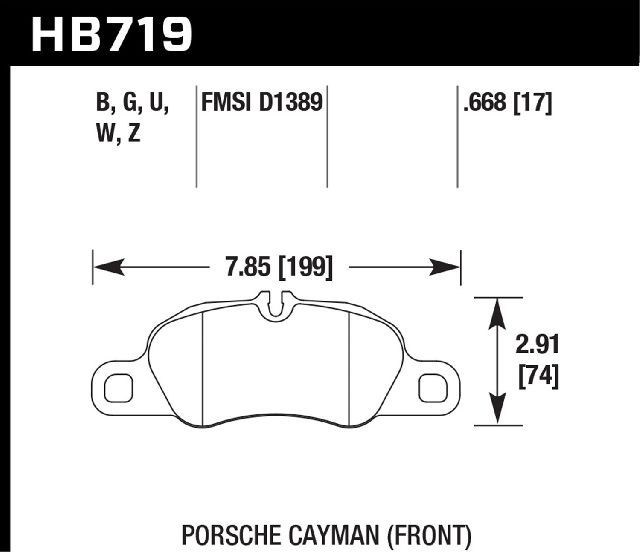 2013-2016 Porsche Boxster Disc Brake Pad Set - Front (Hawk)