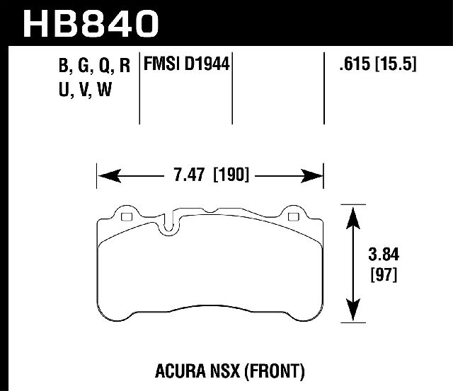 2017-2019 Acura NSX Disc Brake Pad Set - Front (Hawk)