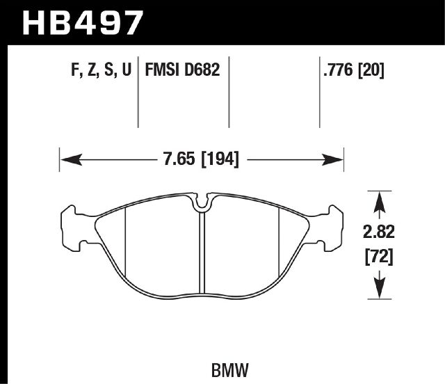 2003-2006 Mercedes-Benz S500 Disc Brake Pad Set - Front (Hawk)