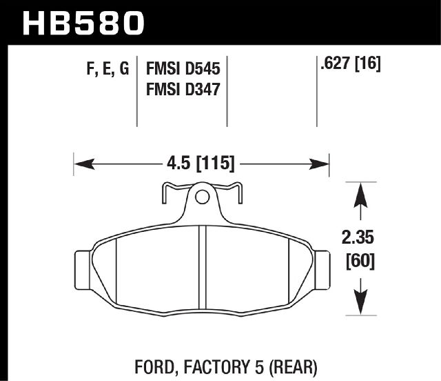 1988-1992 Lincoln Continental Disc Brake Pad Set - Rear (Hawk)