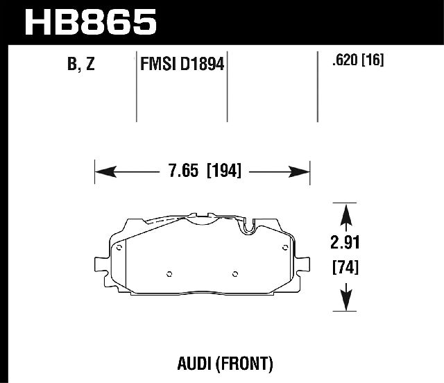 2018-2019 Audi S5 Disc Brake Pad Set - Front (Hawk)
